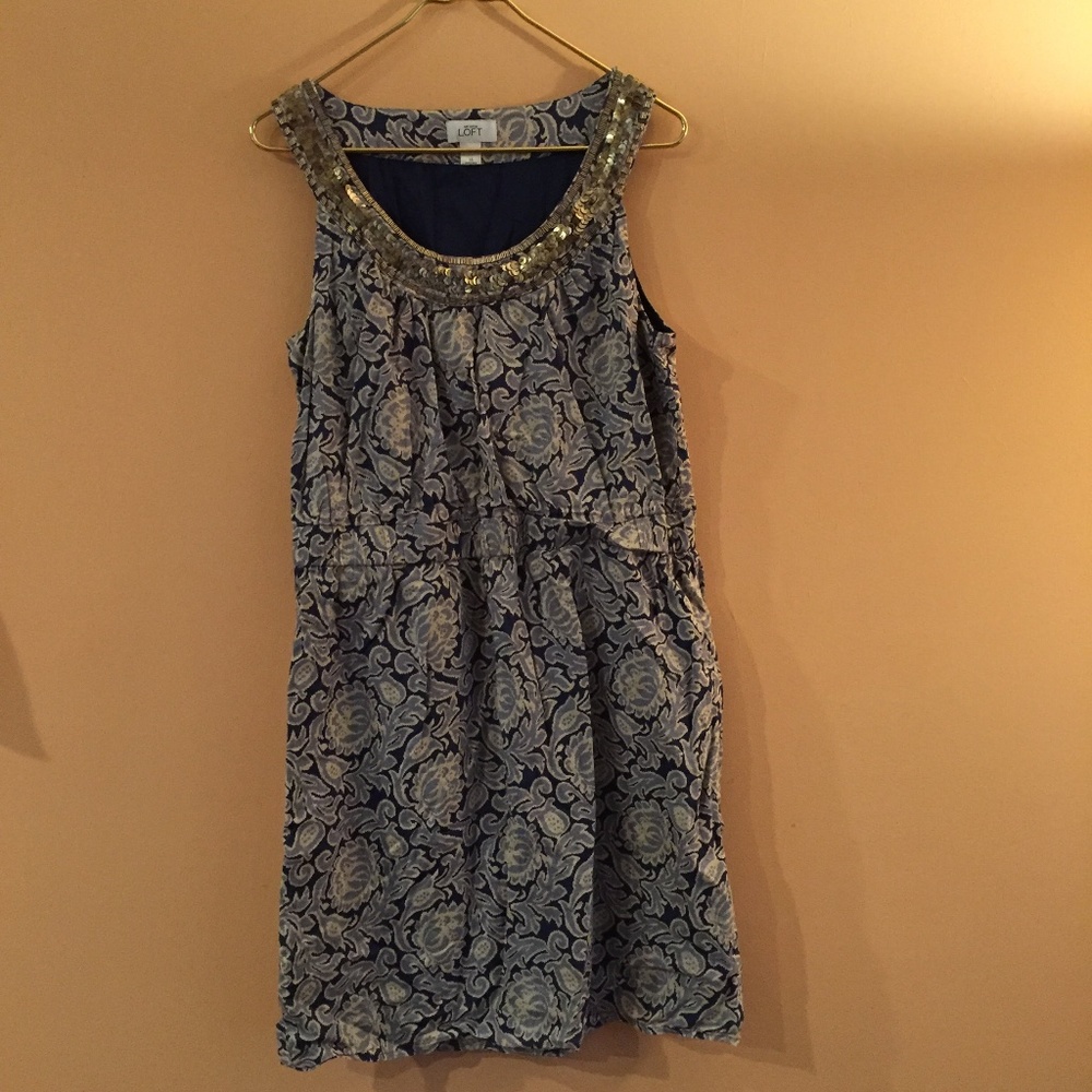 Ann Taylor LOFT Sequin Neck dress